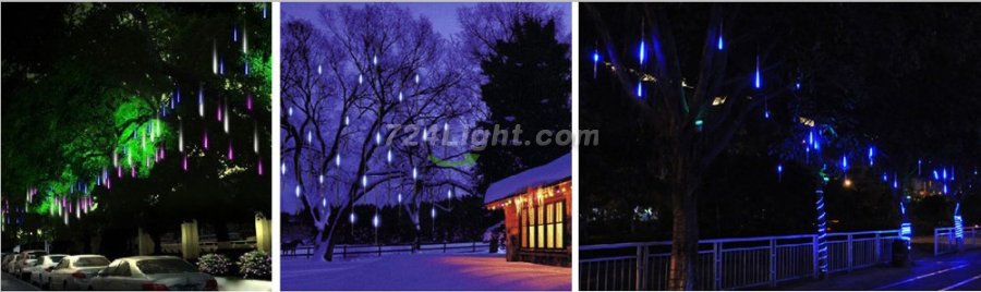 0.8M Meteor Shower Rain Tubes Christmas Decorative String Light Led Lamp AC85-240V Holiday Light