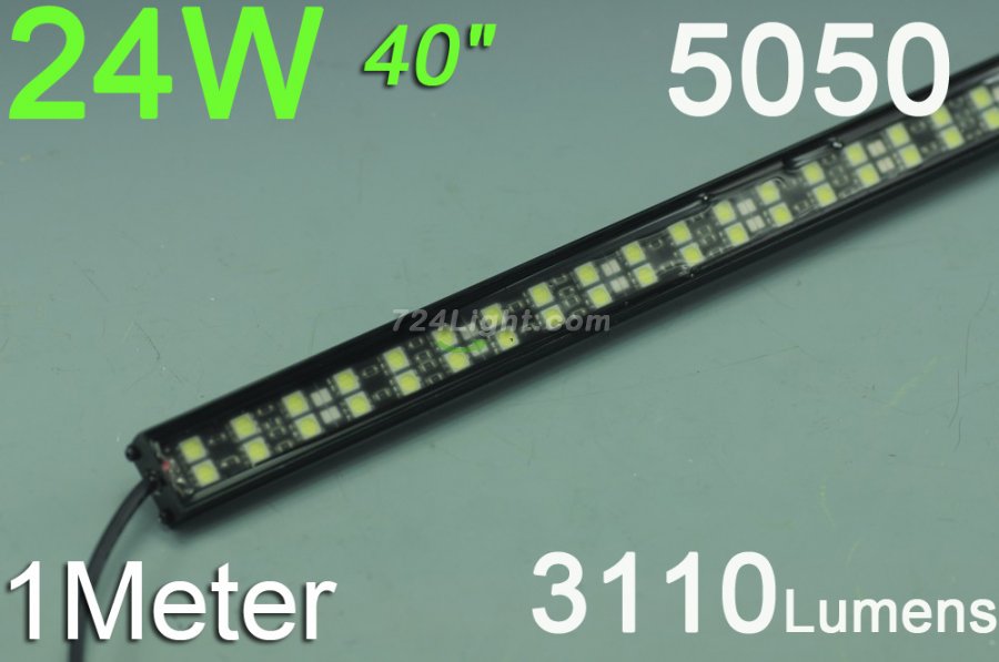 1meter 12V Double Row 5050 led Waterproof Strip Light With LED Controller 120LEDs - Click Image to Close