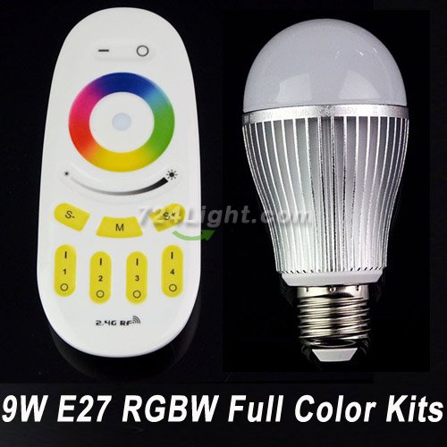 9W E27 RGBW Full Color LED Bulb Kits