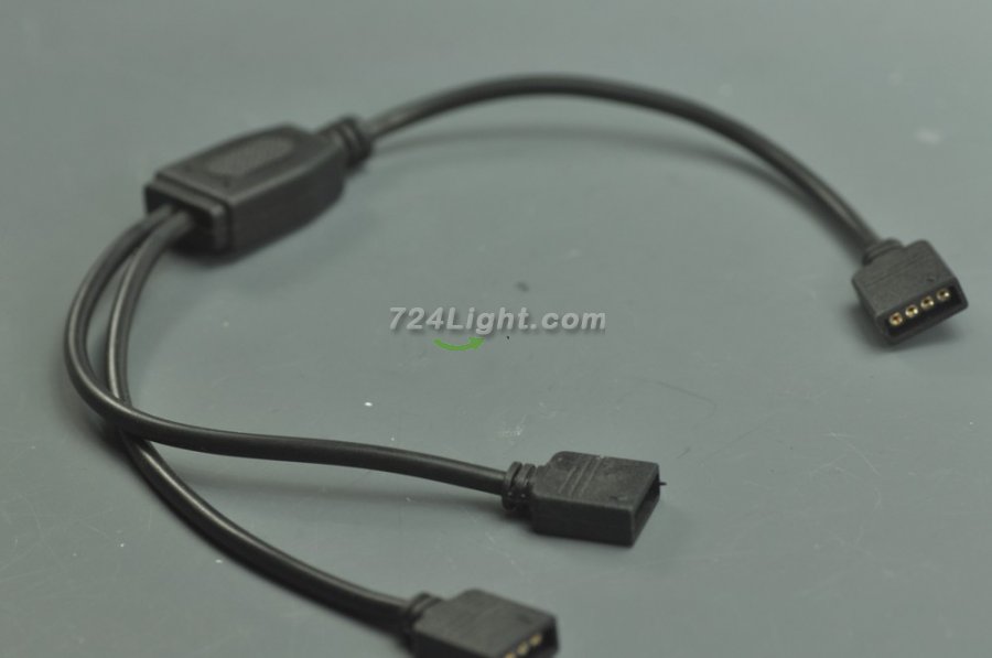 Black RGB Splitter Cable 1 to 2 3 4 Female Strip Connector for LED 5050 3528 RGB Strip 35CM(13.78Inch)