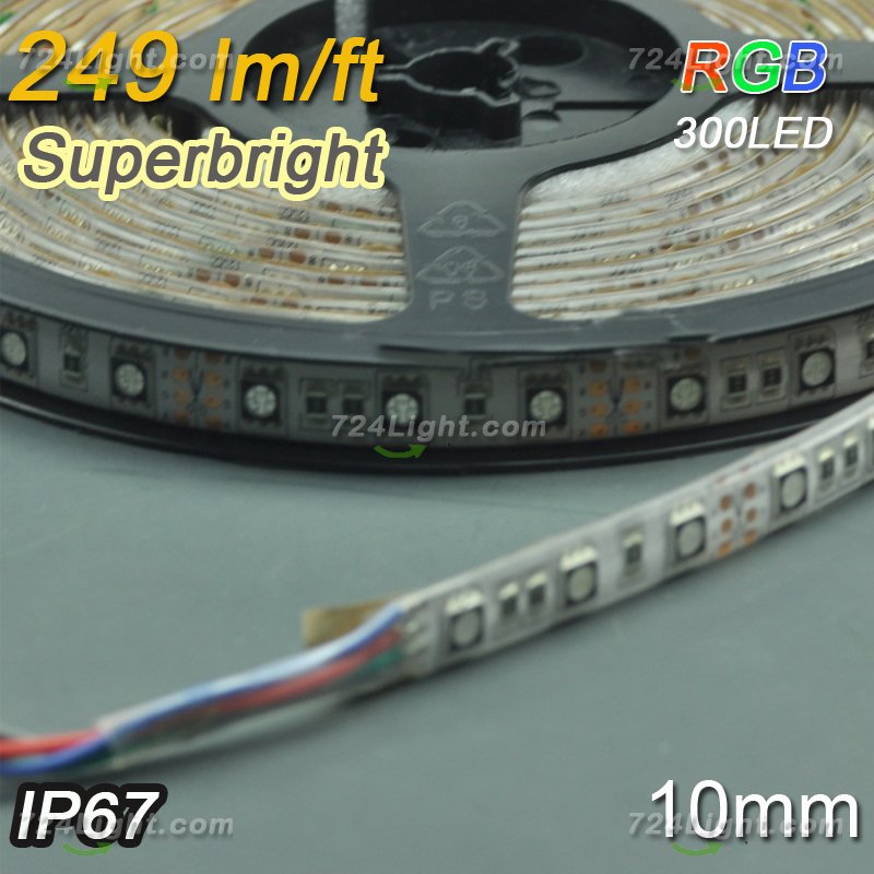 Brightest RGB 12V LED Strip SMD5050 Flexible Multicolor Strip Light 5 meter(16.4ft) 300LEDs - Click Image to Close