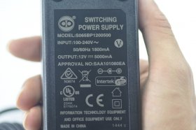 UL Listed 60W 12V 5A Power Supply DC5.5mm x2.1mm For LED Lighting With Power cord