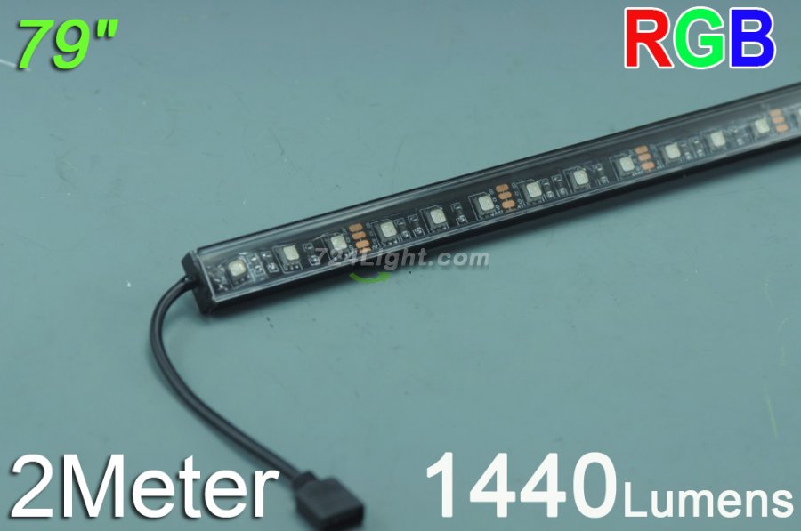 Bestsell Black 2 Meter LED Strip Bar 2meter Rigid Strip light 39.3inch Aluminium 5050 RGB Rigid LED Strips Bar - Click Image to Close