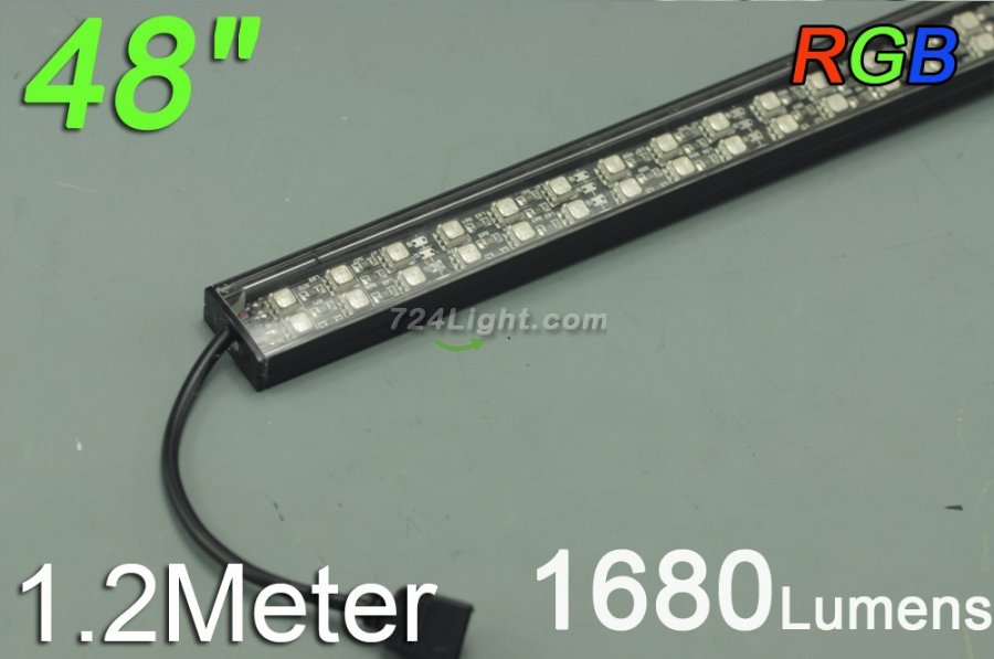 Bestsell Black Double Row 1.2 Meter LED Strip Bar 1.2meter Rigid Strip light 39.3inch Aluminium 5050 RGB Rigid LED Strips Bar - Click Image to Close