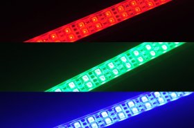 Double Row 1Meter 39.3inch 12V Superbright Waterproof 5050 RGB Color Changing LED Rigid Strip Bar 144LEDs