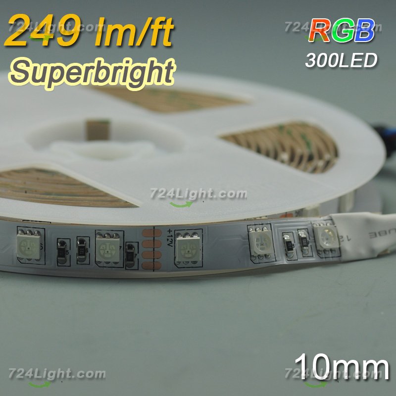 Superbright RGB LED Flexible Light Strip SMD5050 Multicolor Strip Light 12V 5 meter(16.4ft) 300LEDs - Click Image to Close