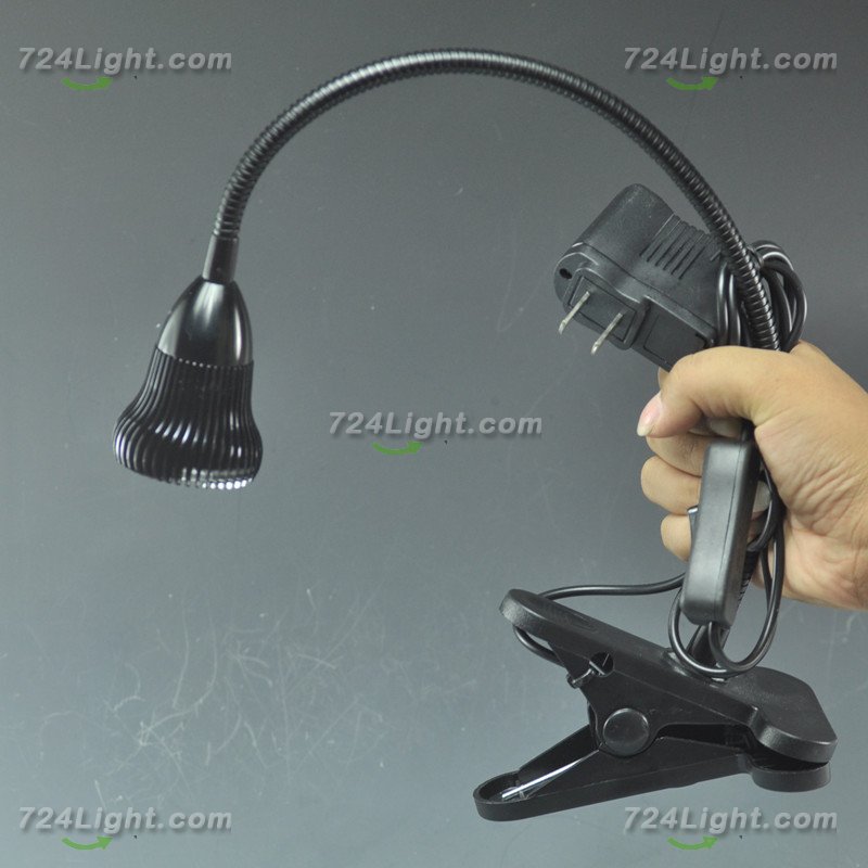 Black LED Desk Lamp Flexible LED Desk Lamp LED Clamp Lamp On Laptop Desk