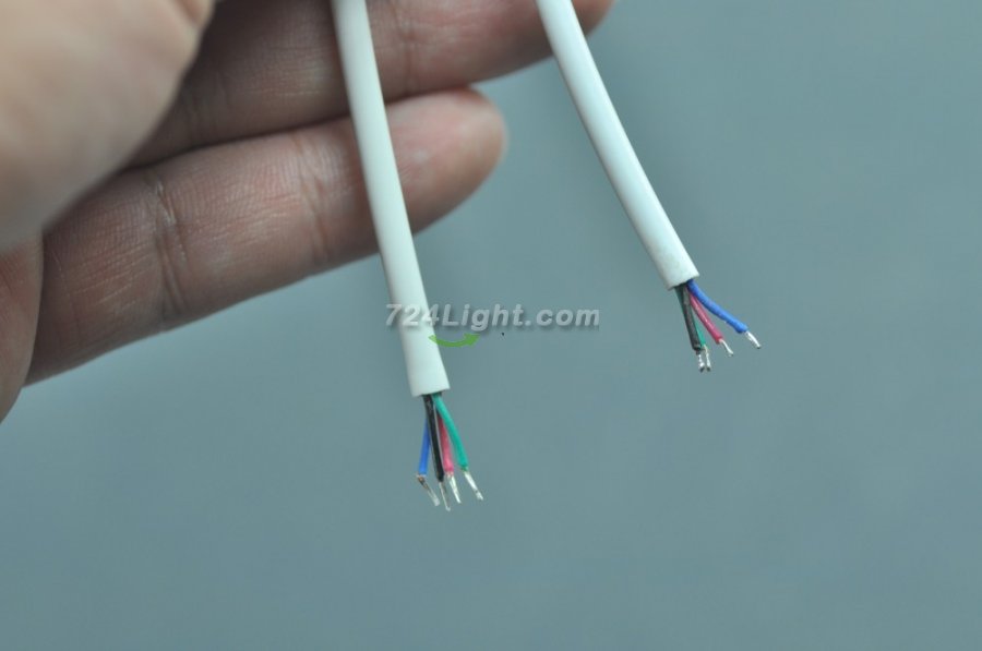 White 4 Pins RGB Strip Connect Female Male Connector Cable for 5050 3528 5630 RGB LED light Strip with 4 RGB Line 4 Pins 13cm 5.12Inch