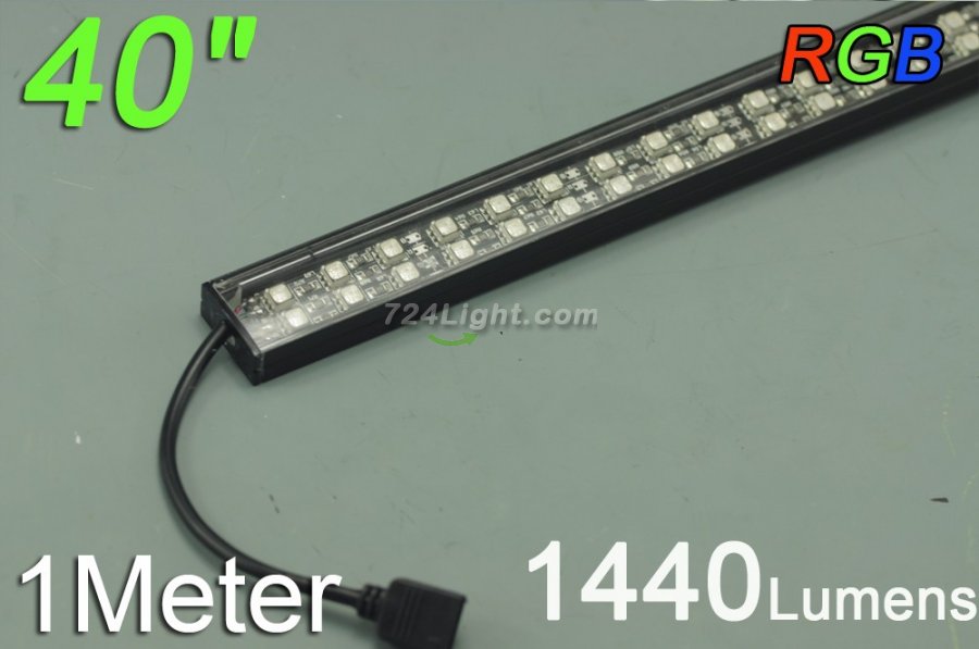 Bestsell Black Double Row 1 Meter LED Strip Bar 1meter Rigid Strip light 39.3inch Aluminium 5050 RGB Rigid LED Strips Bar - Click Image to Close