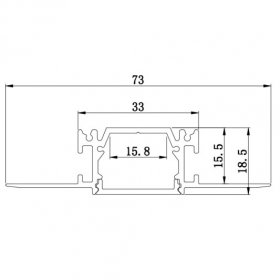 3 Meter 118.1â€ Aluminum Recessed LED Corner Strip Channel 73mm x 18.5mm Seamless Led Housing