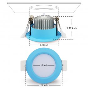 3W LED RECESSED LIGHTING DIMMABLE BLUE DOWNLIGHT, CRI80, LED CEILING LIGHT WITH LED DRIVER