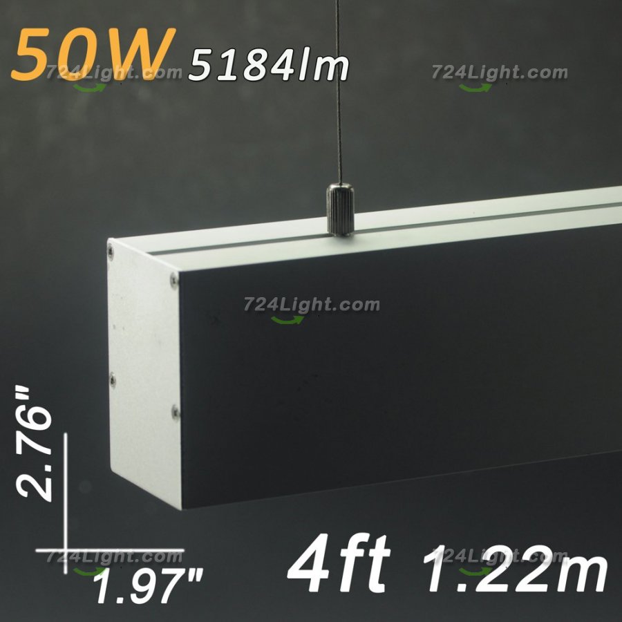 Linear Lighting 4ft 1.2 Meter 2.76"x1.97" 50W AC120-277V - Click Image to Close
