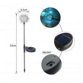 Dandelion Solar LED Garden Lights,2 Packs Outdoor Waterproof Decorative Lamp for Garden, Patio, Lawn, Party, Pathway Decoration