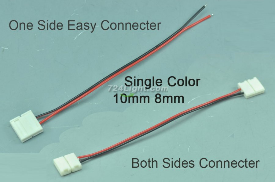 Single Color Strip Light Connecter with Double Easy Clip Single optional Easy Connecter For 5050 3528 5630 10mm 8mm optional led strip light - Click Image to Close