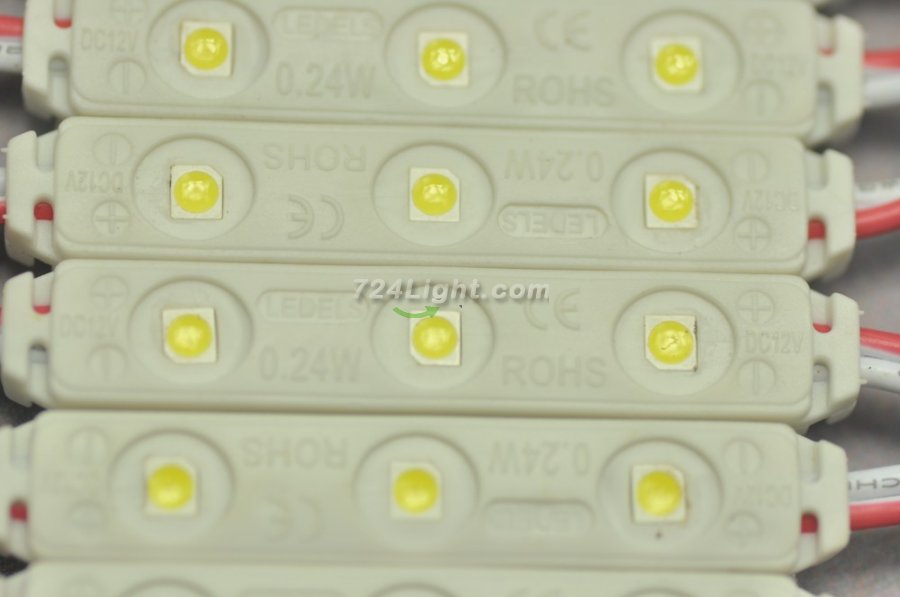 Epistar 3528 LED Modules UL certification 0.24W LED Modules String 45mm*8mm 12V Epistar LED Modules Waterproof Side View Emitting Module