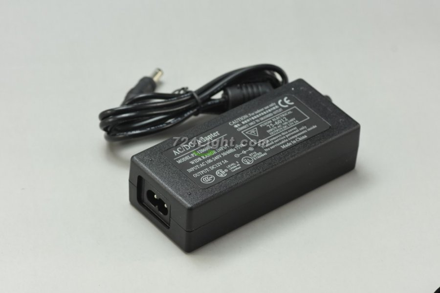12V 5A Adapter Power Supply DC To AC 60 Watt LED Power Supplies For LED Strips LED Light - Click Image to Close