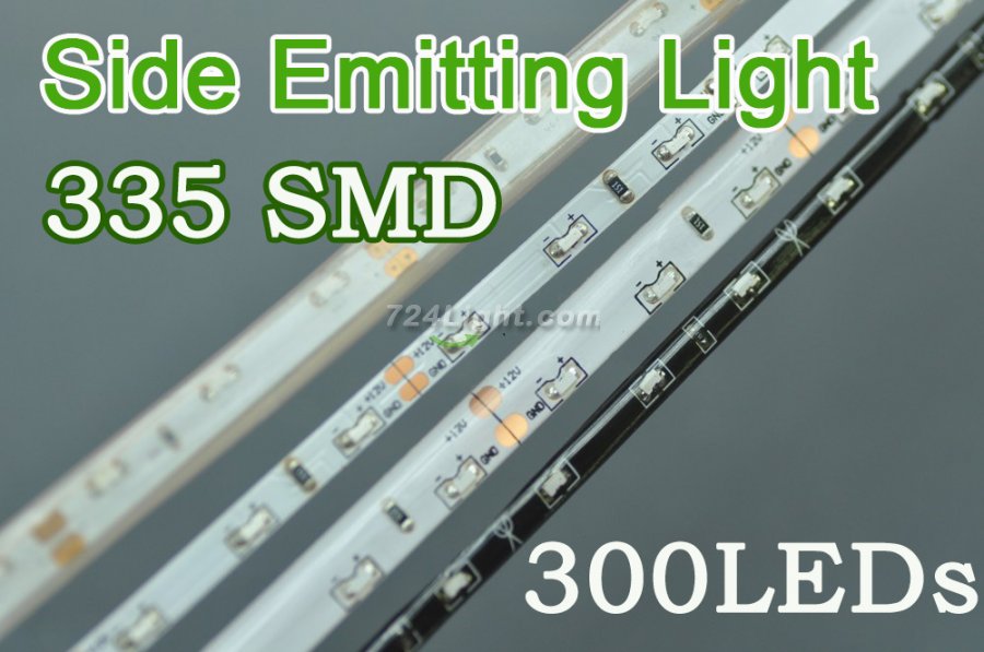 Side View Emitting Light Strip SMD 335 LED Strip Single Color Flexible Light Strip 5m (16.4ft )300LEDs - Click Image to Close
