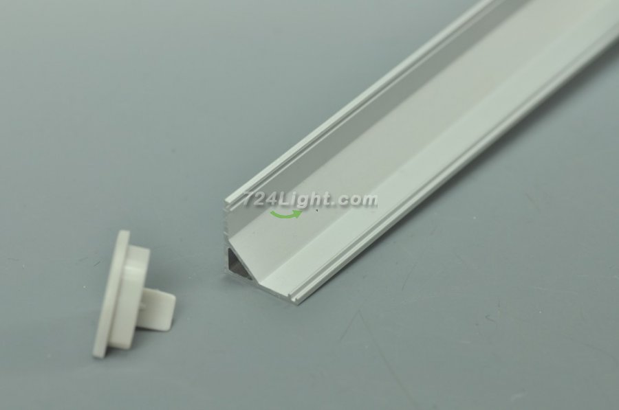 LED 90Â° Right Angle Aluminium Channel PB-AP-GL-006 1 Meter(39.4inch) 16 mm(H) x 16 mm(W) For Max Recessed 10mm Strip Light LED Profile With Arc Diffuse Cover
