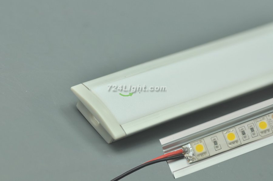 LED Aluminium Super Slim 8mm Extrusion Recessed LED Aluminum Channel 1 meter(39.4inch) LED Profile With Flange - Click Image to Close