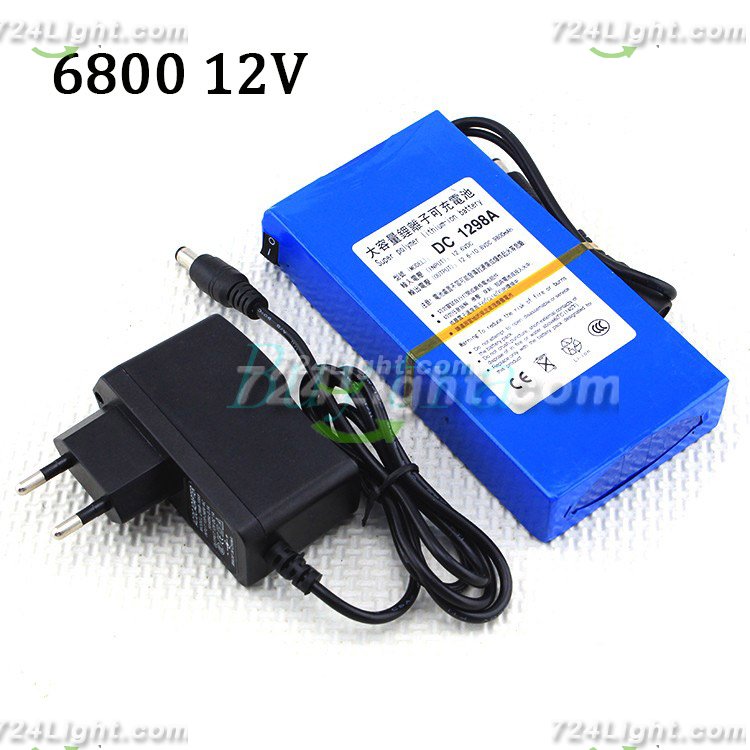 LED Light Battery Power DC 12V 1800mAh 6800mAh Super Rechargeable Lithium-ion Battery
