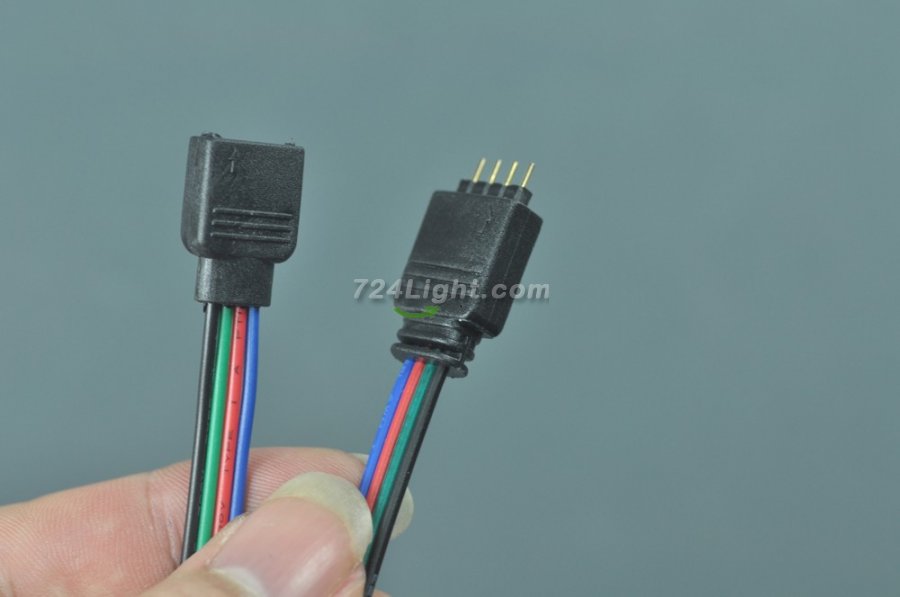4Pins Male Female Connector Cable for 3528 5050 SMD RGB LED light Strip a pair RGB Connect Cord