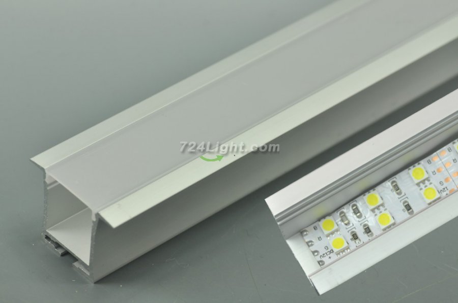 LED Aluminium Extrusion 18.6mm Recessed LED Aluminum Channel 1 meter(39.4inch) With Wings - Click Image to Close