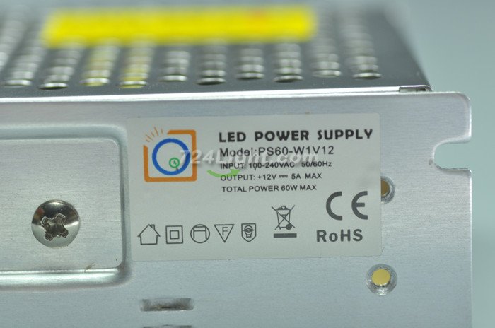 60 Watt LED Power Supply 12V 5A LED Power Supplies For LED Strips LED Lighting