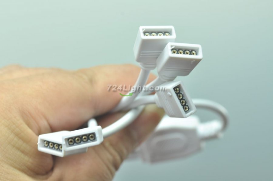 RGB Splitter Cable 1 to 2 3 4 5 6Female Strip Connector for LED 5050 3528 RGB Strip 35CM(13.78Inch)