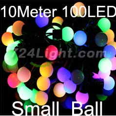 100 Led 32.8ft String Lights LED 5m Small Ball RGB Colorful Christmas Ball String Light Outdoor LED Lights - Click Image to Close