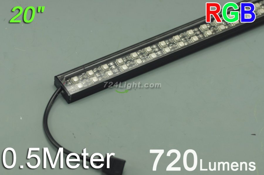 Bestsell Black Double Row 0.5 Meter LED Strip Bar 0.5meter Rigid Strip light 39.3inch Aluminium 5050 RGB Rigid LED Strips Bar - Click Image to Close