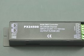 PX24500 DMX512/1990 Controller 3 Channels for RGB LED Bulb Light Lamp DC 12V-24V