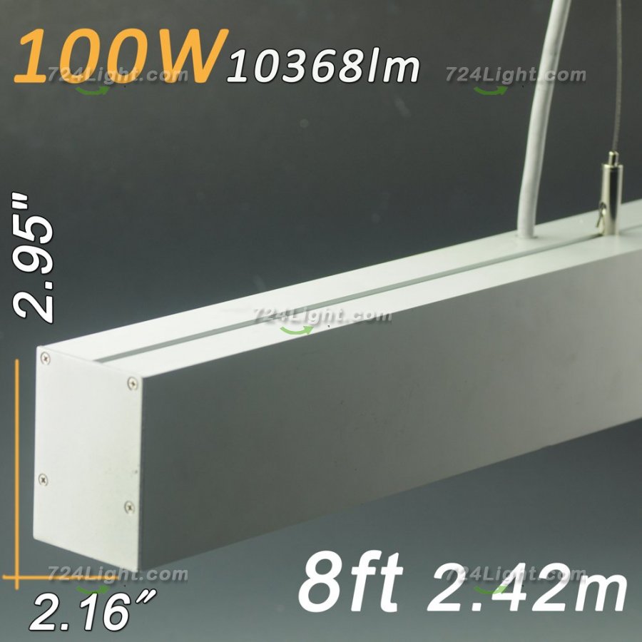 LED Linear Suspension 8ft2.4 Meter 2.76\"x1.97\" 100W AC120-277V