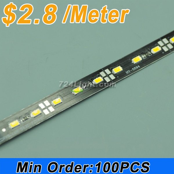 Wholesale Black 39.3inch 5630 Rigid LED Strips 72LED 1M 12V DC Aluminium Rigid Strip Light For Cabinet/Wardrobe/Celling