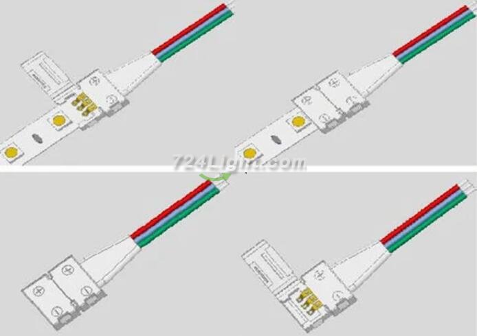 10PCS PACK Dual White LED Strip Connectors Solderless Snap Down 3 Conductor Connectors for 8mm Wide SMD3528 2835 Dual White Color Flex LED Strips