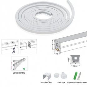 16.4FT DC12V T1616 Silicone LED Neon Flexible IP67Waterproof Strip Lights for DIY Indoor Outdoor Decorative Signs Letters