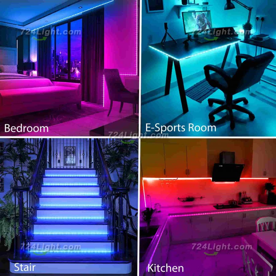 75ft LED Lights for Bedroom, RGB LED Strip Lights for Living Room, Party Decor with Dimmable Lighting, Bright Adjustable Colors, and 8 Lighting Modes, Adhesive Backing