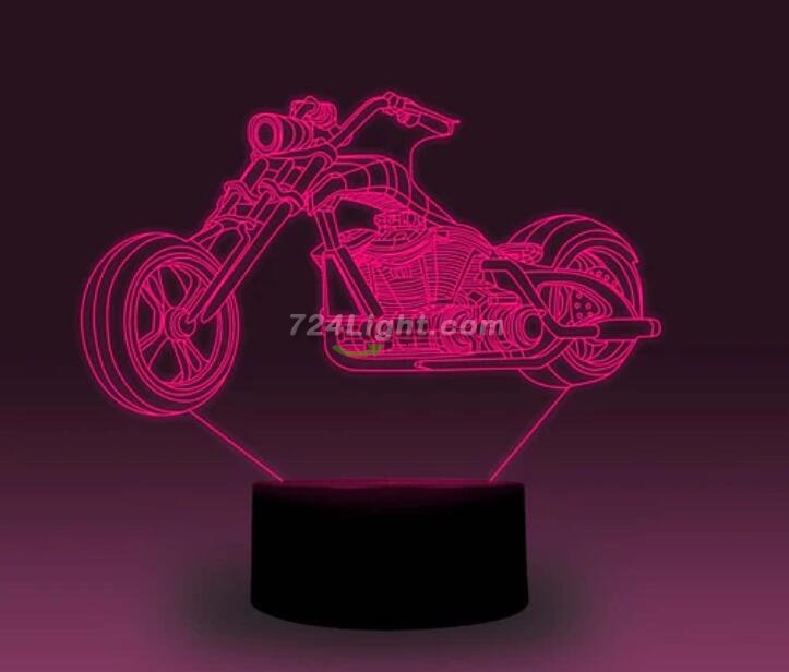 Transportation Images 3D Illusion LED Night Light w/ 16 Colors Remote Touch Switch Adjustable Brightness for Kids Bedroom Decoration