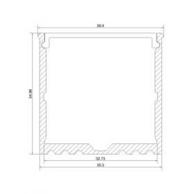 Super Width 35mm LED Aluminium Extrusion Recessed LED Aluminum Channel 1 meter(39.4inch) LED Profile