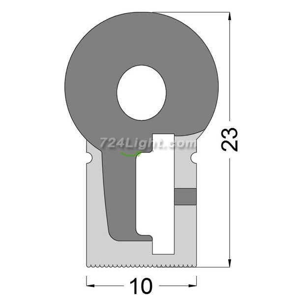 Neon Lights 1 meter(39.4 inch) 23x10mm Suit For 10mm 5050 2835 Flexible Light LED Silicone Diy Waterproof IP67