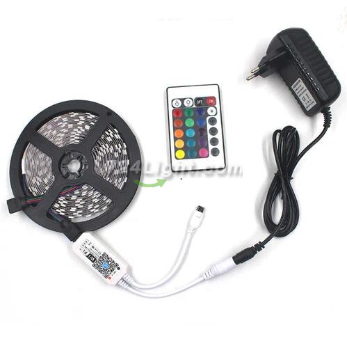 16.4FT/5Mtr 150LEDs RGB LED Strip Light Kit SMD5050 30LEDs/Mtr, WiFI Wireless, Smart APP controlled