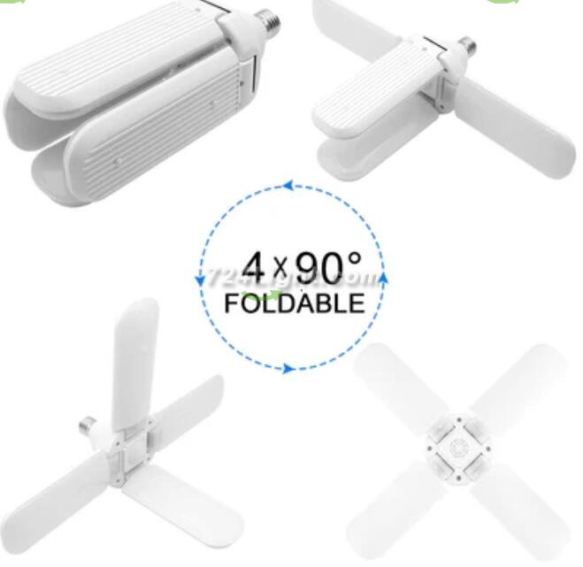 60W Deformable LED Garage Ceiling Lights 6000LM 6500K White 400W Equivalent CRI80+ E26/E27 Base