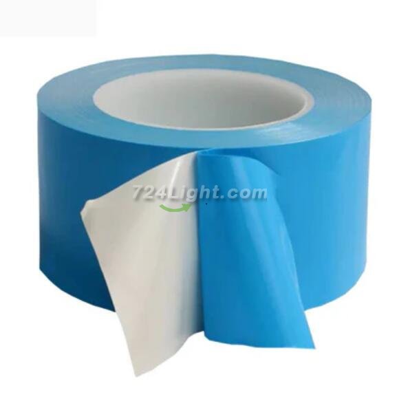 50M Roll 0.2mm Thick 2500g Viscous Force Heat Resisiting Blue Coating Double Sided Tape Adhesive Stronger Stick for LED Strip Lights