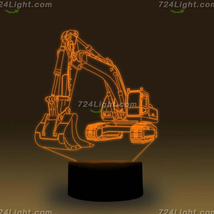 Transportation Images 3D Illusion LED Night Light w/ 16 Colors Remote Touch Switch Adjustable Brightness for Kids Bedroom Decoration