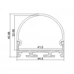 LED Aluminium Channel 1 Meter(39.4inch) 42 mm(H) x 45 mm(W) For 5050 5630 Multi Row LED Strip Lights