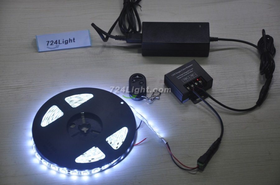 Steel Single color LED Strip Kit with 3 Keys Dimmer Controller 5050 3528 Strip light Kits