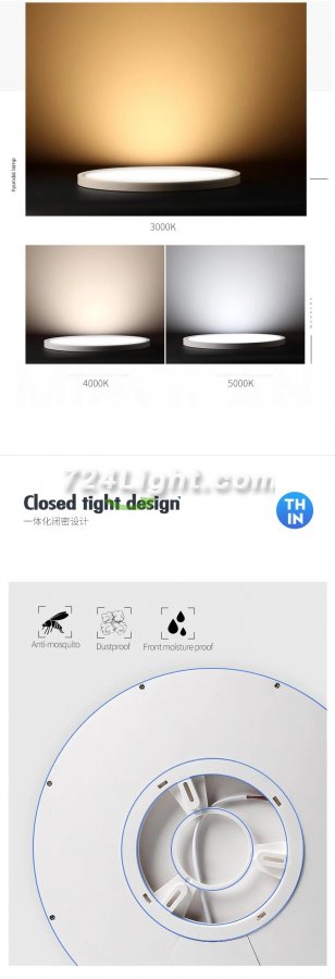 12 Inch 24W Flush Mounting Modern LED Ceiling Lights for Bedroom, Kitchen, Bathroom