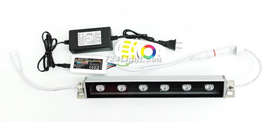 12'' Long RGBW SMD5050 18W 24V LED Wall Washer Light, Tempering Glass Cover IP67 Waterproof Grade,Energy Saving Linear LED Strip Light for Bridge, Hotel, Mega Bar Christmas Advertising Boards, Billboard,Building Commercial Lighting