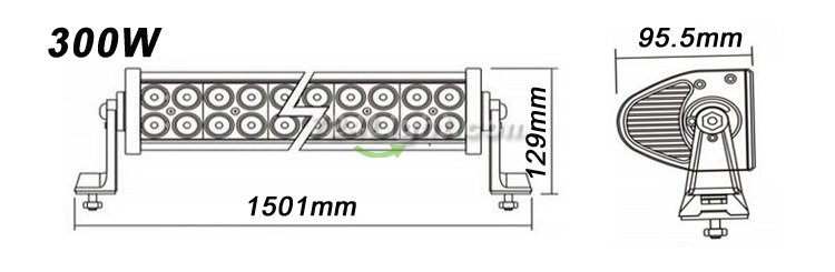 300W Curved LED Light Bar Double Row 100*3W CREE LED Work Light For Car Driving