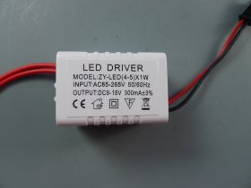 4-5x1W LED Power Supply 300mA DC 9V-18V Output AC 85-265V Input LED Driver For Ceiling Light LED Tubes Spotlight