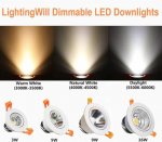 3W Dimmable LED Downlight CRI80 COB LED Ceiling Light Cut-out 2in/51mm 25W Halogen Bulbs Equivalent
